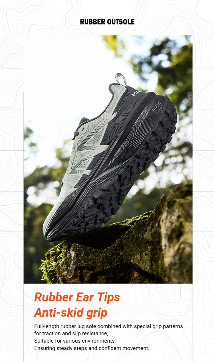 361 Degrees Shanxu Men Outdoor Hiking Shoes Soft Lightweight Breathable Wear-resistant Rubber Anti-slip Male Sneakers 672623302
