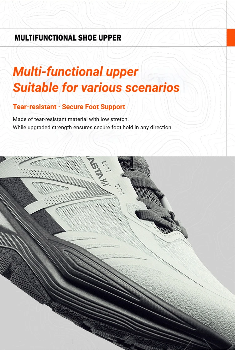 361 Degrees Shanxu Men Outdoor Hiking Shoes Soft Lightweight Breathable Wear-resistant Rubber Anti-slip Male Sneakers 672623302