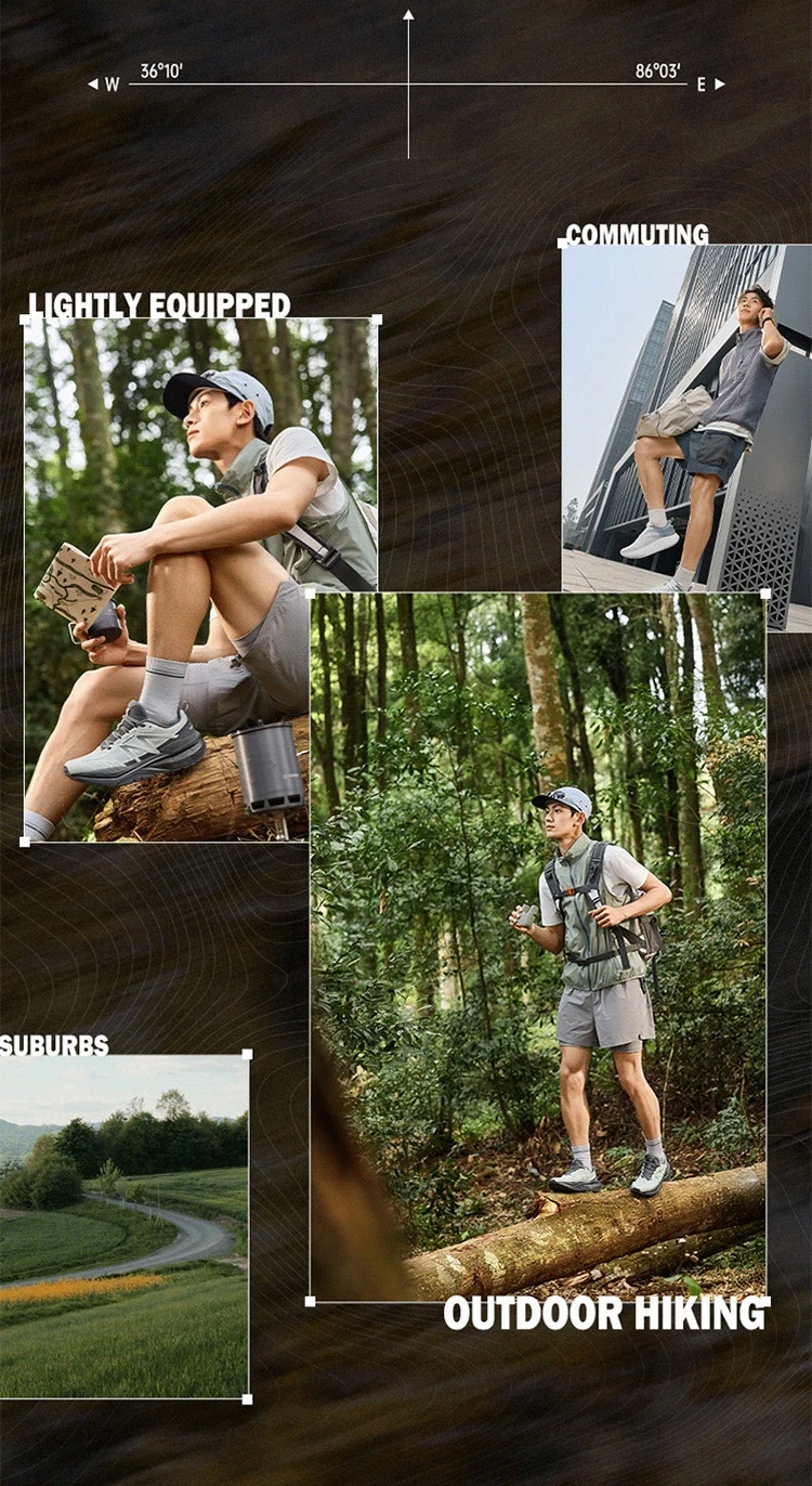361 Degrees Shanxu Men Outdoor Hiking Shoes Soft Lightweight Breathable Wear-resistant Rubber Anti-slip Male Sneakers 672623302