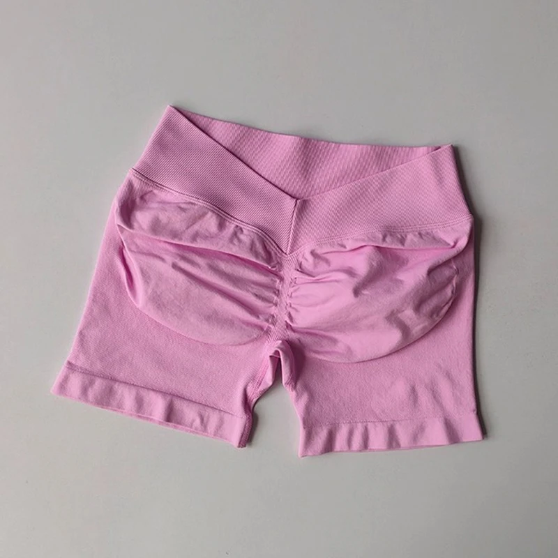 Gym Shorts Woman Seamless Yoga Shorts Fitness Training Yoga Clothing Butt Lifting Workout Short Leggings V Waist Sports Shorts