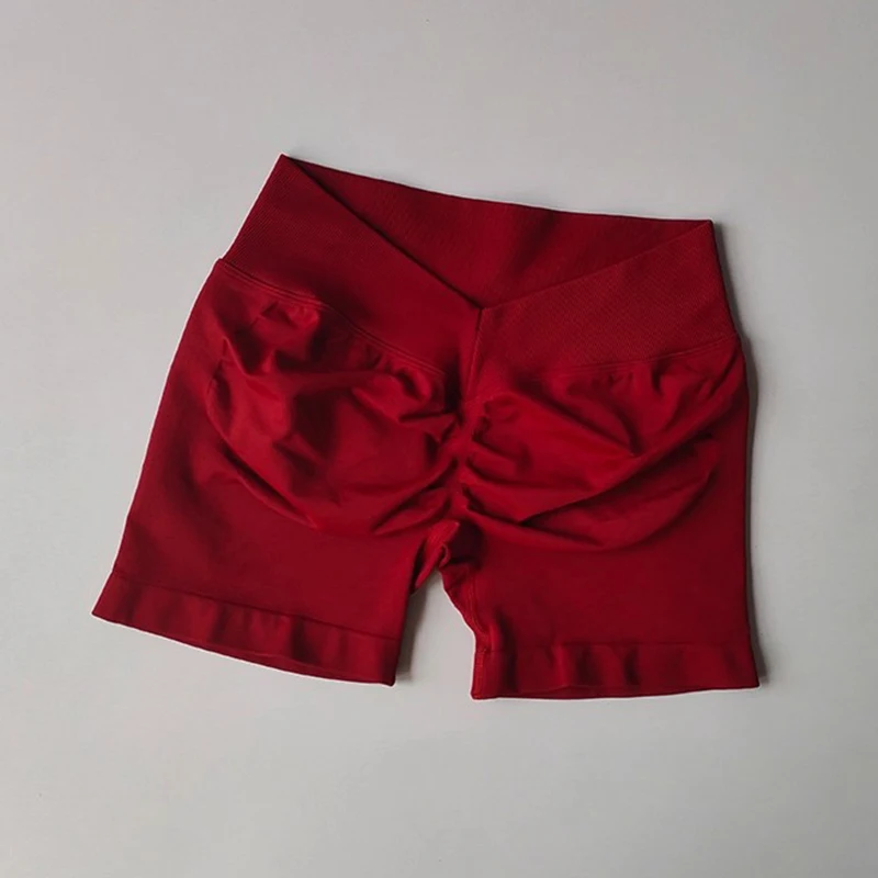 Gym Shorts Woman Seamless Yoga Shorts Fitness Training Yoga Clothing Butt Lifting Workout Short Leggings V Waist Sports Shorts