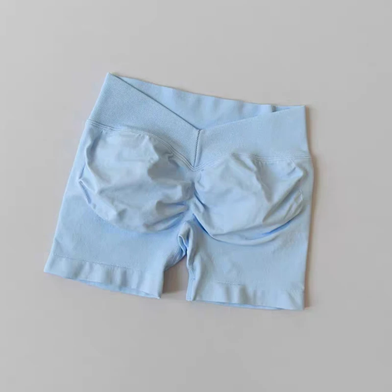 Gym Shorts Woman Seamless Yoga Shorts Fitness Training Yoga Clothing Butt Lifting Workout Short Leggings V Waist Sports Shorts