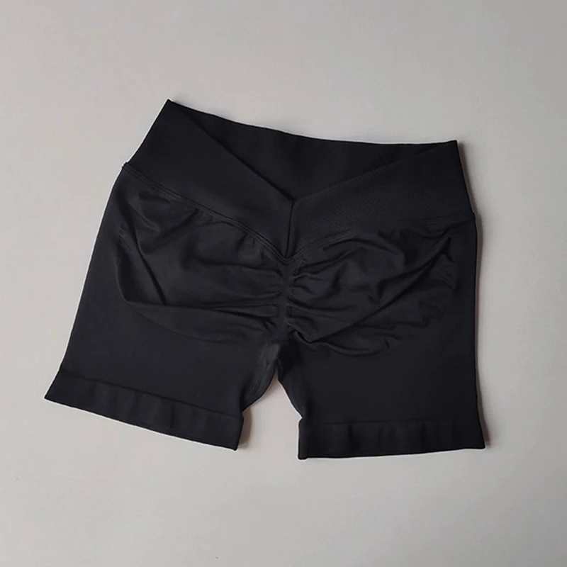 Gym Shorts Woman Seamless Yoga Shorts Fitness Training Yoga Clothing Butt Lifting Workout Short Leggings V Waist Sports Shorts