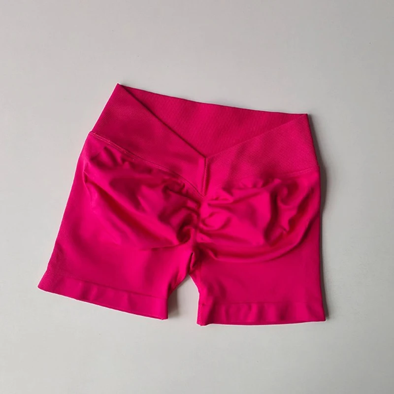 Gym Shorts Woman Seamless Yoga Shorts Fitness Training Yoga Clothing Butt Lifting Workout Short Leggings V Waist Sports Shorts