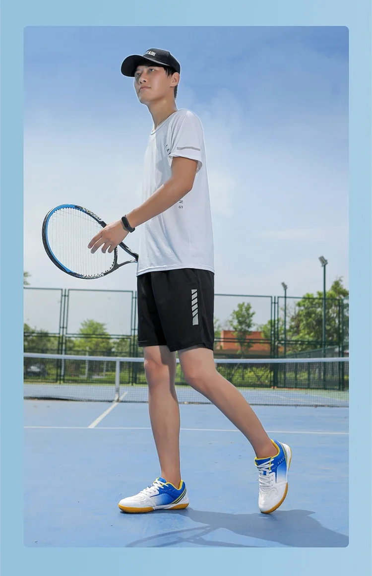 Unisex Trendy Professional Volleyball Badminton Tennis Shoes Comfy Non Slip Durable Lace Up Rubber Sole Couple Shoes Sneakers