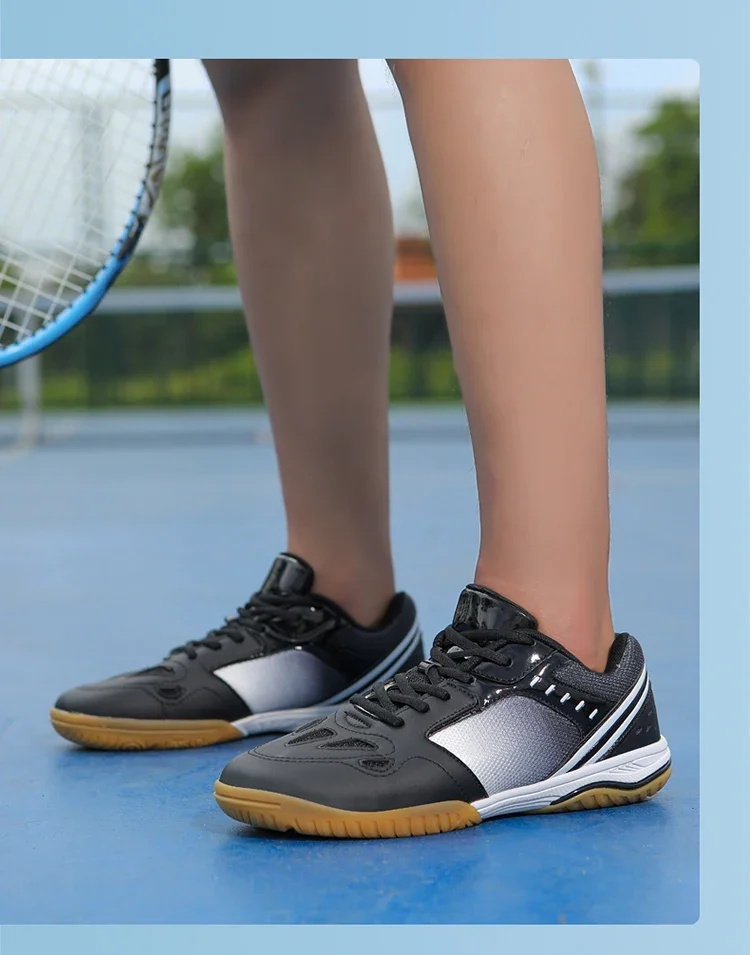 Unisex Trendy Professional Volleyball Badminton Tennis Shoes Comfy Non Slip Durable Lace Up Rubber Sole Couple Shoes Sneakers