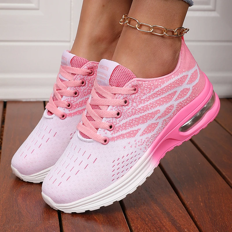 Women's Sneakers Fashion Breathable Walking Mesh Women Shoes Platform Sneaker Gym Loafers Flat Tennis Shoes Zapatillas De Mujer