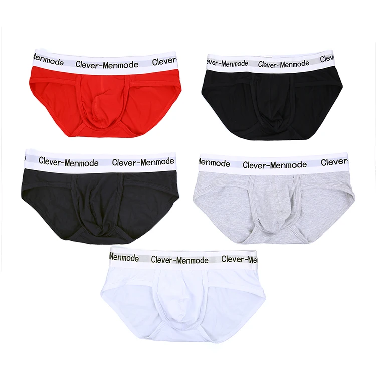 Mens Exercise Underwear Bulge Pouch Low-rise Cotton Boxer Briefs Fitness Sports Wide Waistband Underpants Gym Wear