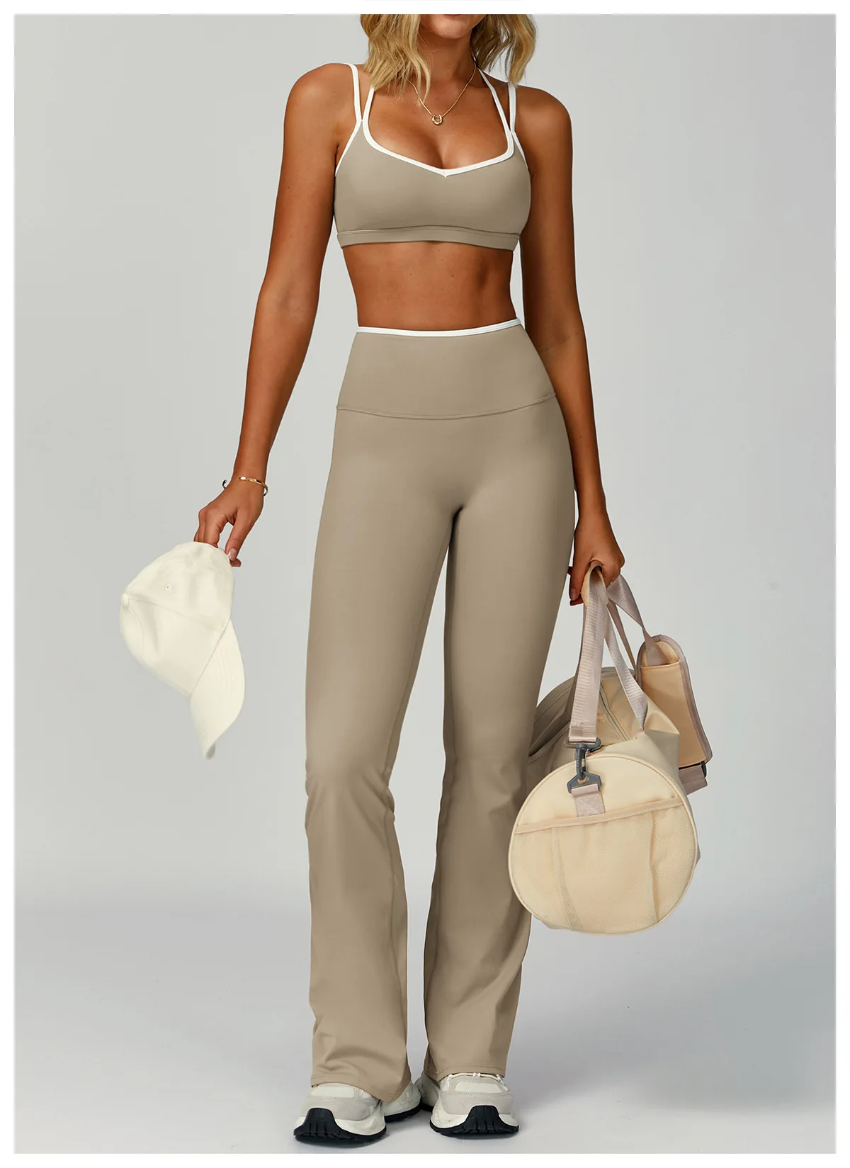 Gym Tracksuit Yoga Set 2 Pieces Workout Outfits Fitness Sportswear High Waist Leggings Sports Bra Athletic Wear Women Clothes