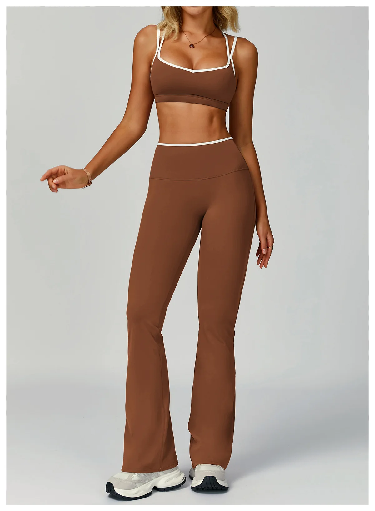 Gym Tracksuit Yoga Set 2 Pieces Workout Outfits Fitness Sportswear High Waist Leggings Sports Bra Athletic Wear Women Clothes