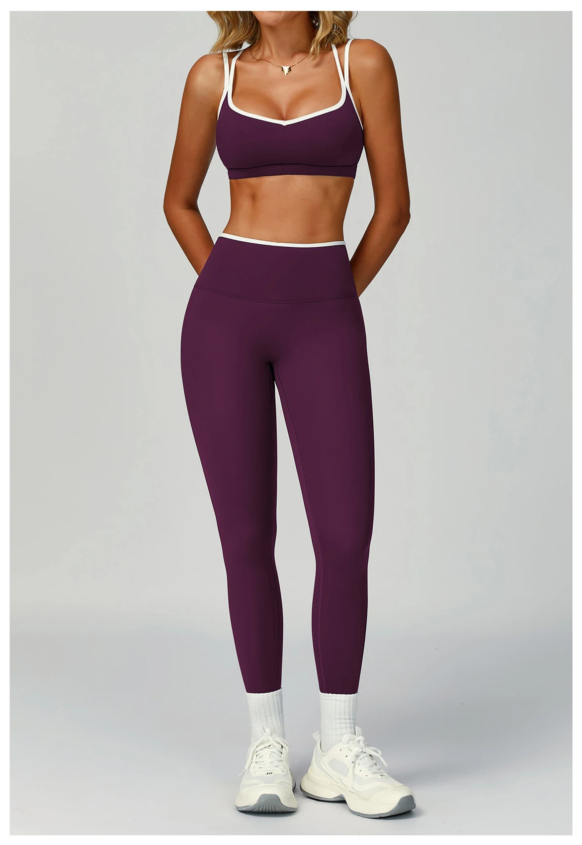 Gym Tracksuit Yoga Set 2 Pieces Workout Outfits Fitness Sportswear High Waist Leggings Sports Bra Athletic Wear Women Clothes
