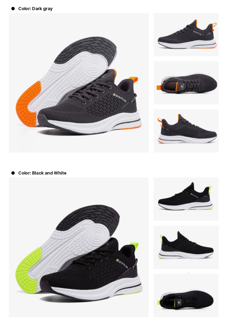 Baasploa New Men Knit Casual Walking Shoes Breathable Trendy Sneakers Original Light Shock Absorption Male Tennis Shoes