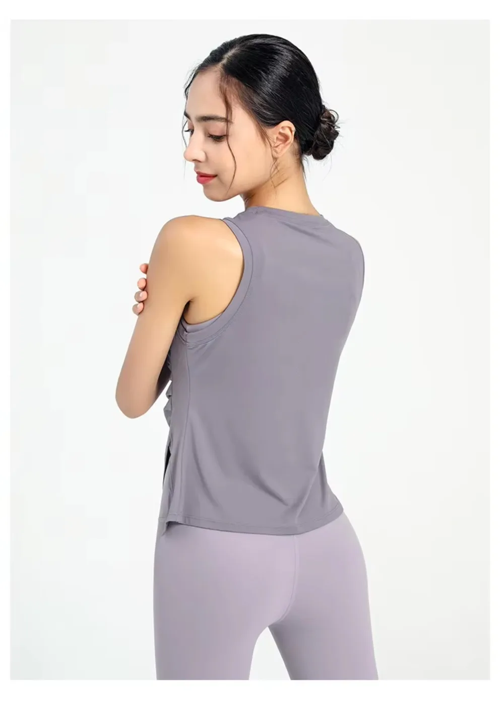 Slit Women's Sports Vest High Stretchy Yoga Pilates Cropped Vest Top for Fitness  Workout BreathableTank Top Female Sportswear