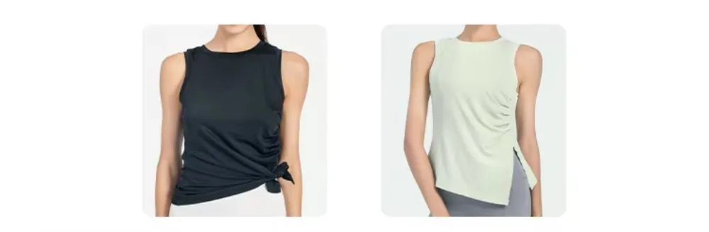 Slit Women's Sports Vest High Stretchy Yoga Pilates Cropped Vest Top for Fitness  Workout BreathableTank Top Female Sportswear