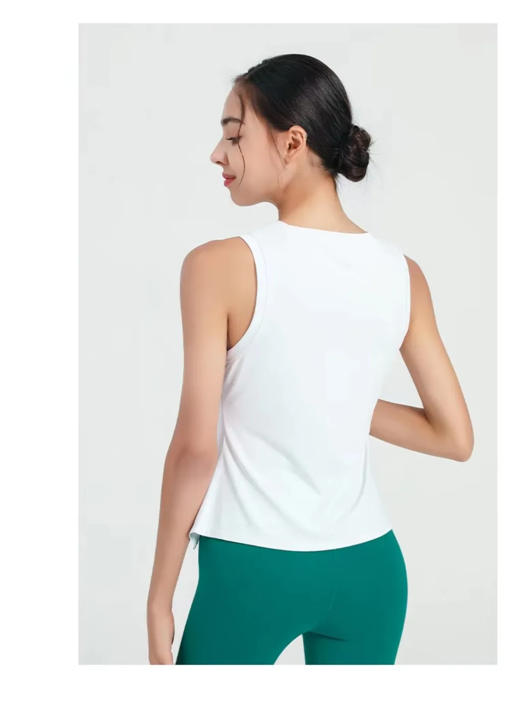 Slit Women's Sports Vest High Stretchy Yoga Pilates Cropped Vest Top for Fitness  Workout BreathableTank Top Female Sportswear