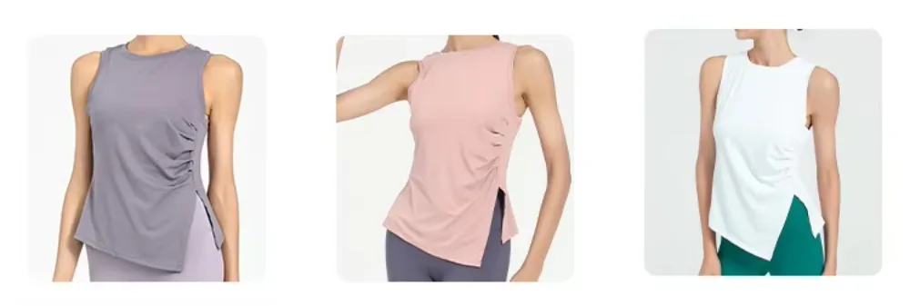Slit Women's Sports Vest High Stretchy Yoga Pilates Cropped Vest Top for Fitness  Workout BreathableTank Top Female Sportswear
