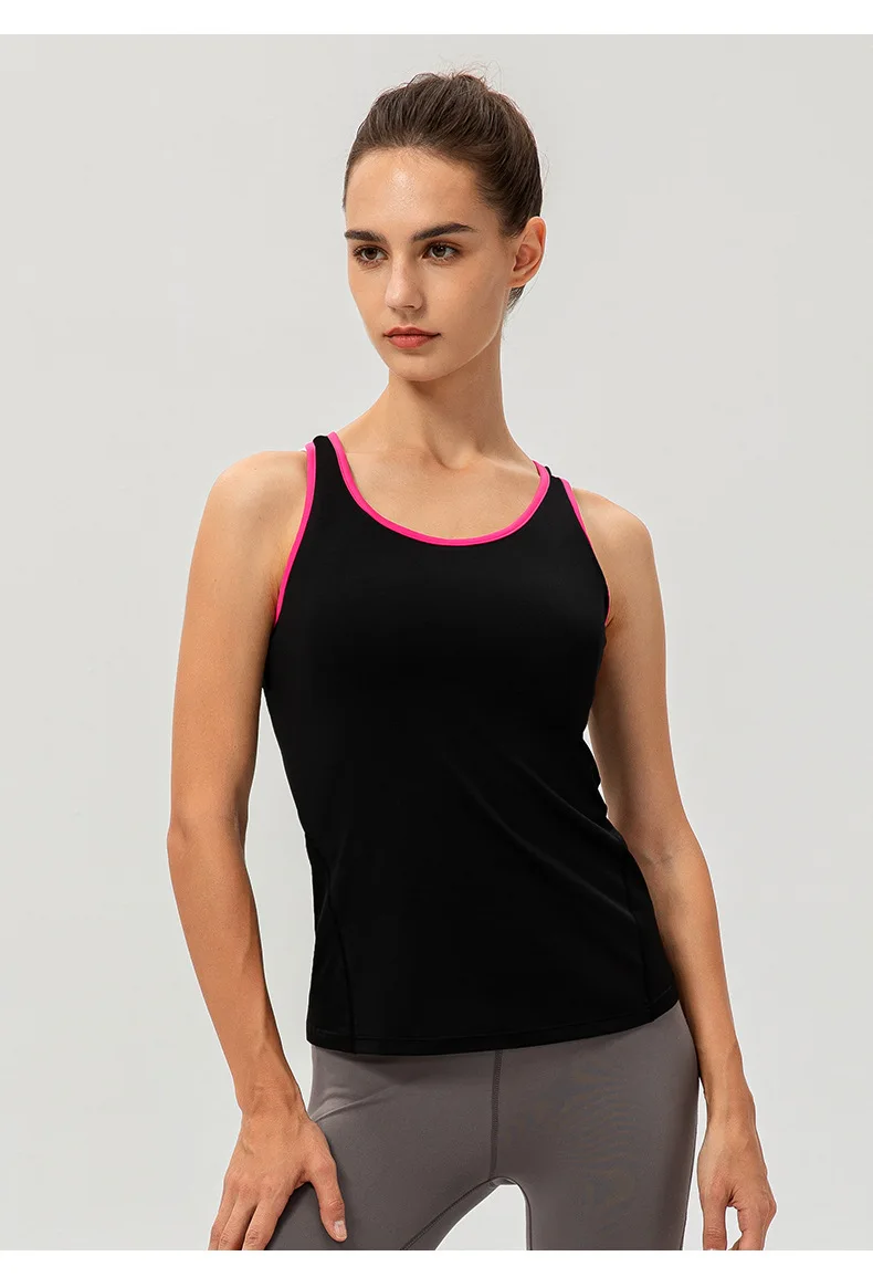 Women Casual Sport Yoga Vest Quick Dry Sports Running T-shirt Training Workout Yoga T-Shirt Running Gym Sports T-shirt Sleeveles