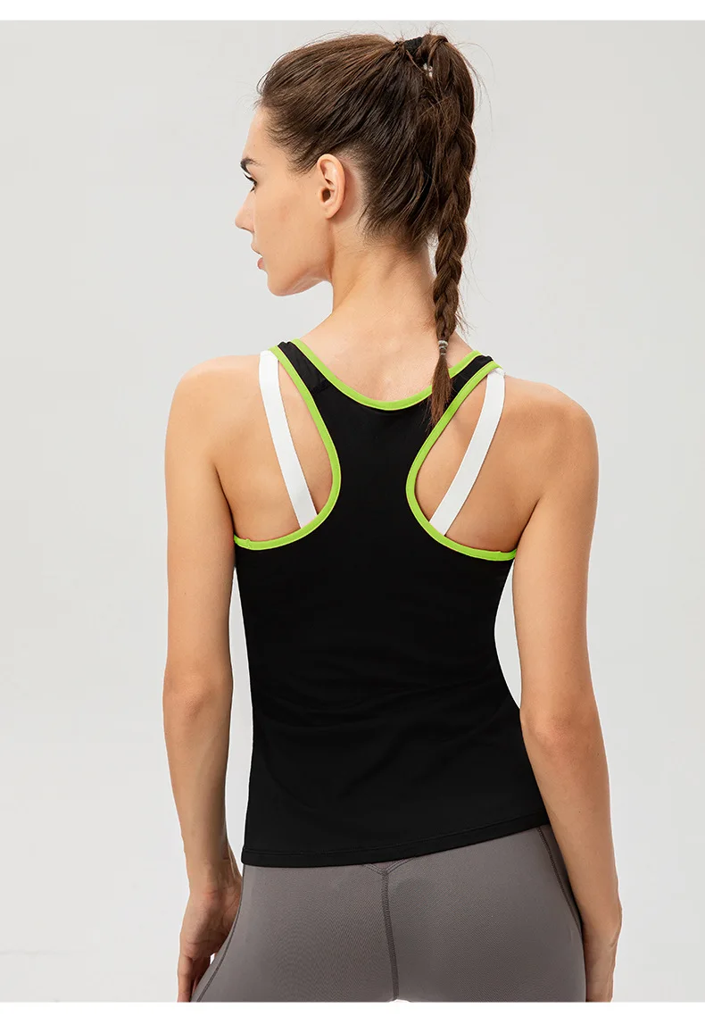 Women Casual Sport Yoga Vest Quick Dry Sports Running T-shirt Training Workout Yoga T-Shirt Running Gym Sports T-shirt Sleeveles