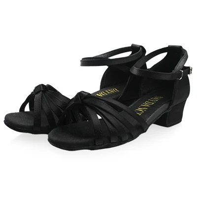 Girls Satin Latin Shoes Low Heel Ballroom Dance Shoes Adult Tango Salsa Shoes for Practice Toddler Latin Dance Shoes Performance