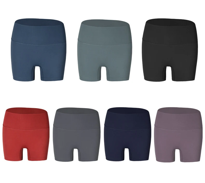 Women Nylon Shorts Gym Yoga Sports Women's Cycling Shorts High Waist Elastic Tight Breathable No Awkward Lines Woman Clothing