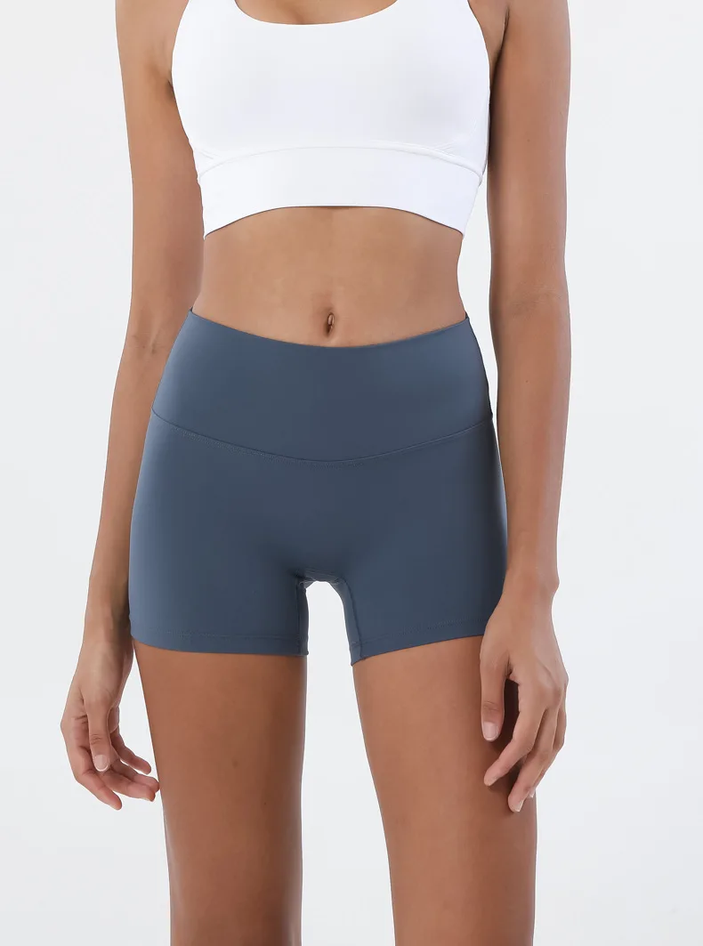 Women Nylon Shorts Gym Yoga Sports Women's Cycling Shorts High Waist Elastic Tight Breathable No Awkward Lines Woman Clothing