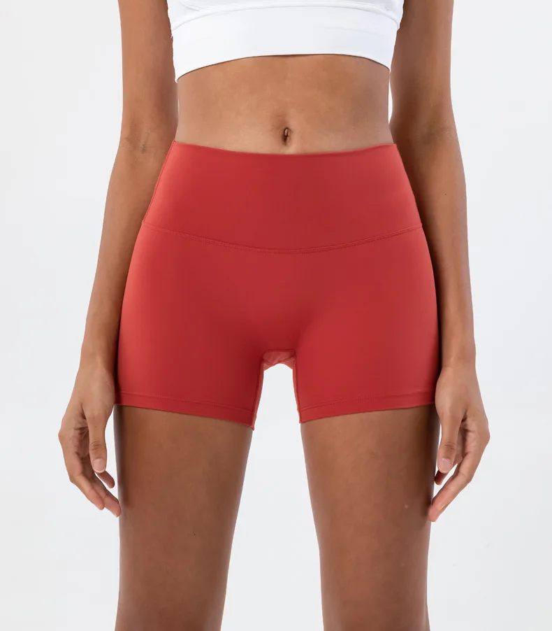 Women Nylon Shorts Gym Yoga Sports Women's Cycling Shorts High Waist Elastic Tight Breathable No Awkward Lines Woman Clothing