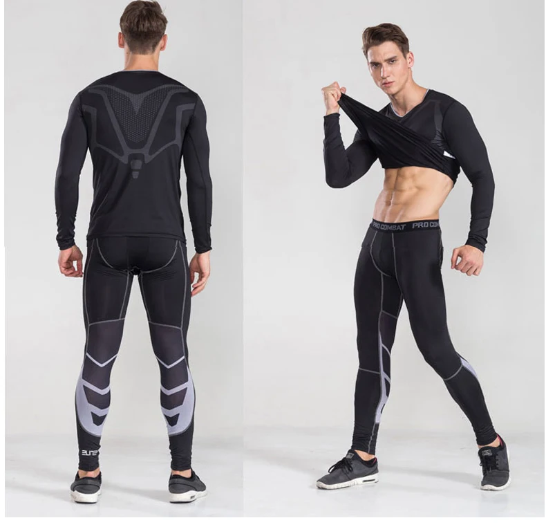 Men's Lycra Leggings Compression Sports Pants Cycling Running Basketball Football Sweatpants Fitness Tights Trousers Rash Guard