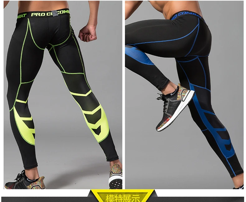Men's Lycra Leggings Compression Sports Pants Cycling Running Basketball Football Sweatpants Fitness Tights Trousers Rash Guard