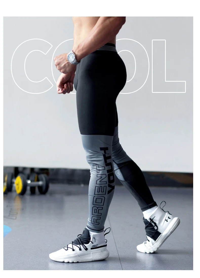 Men's Lycra Leggings Compression Sports Pants Cycling Running Basketball Football Sweatpants Fitness Tights Trousers Rash Guard