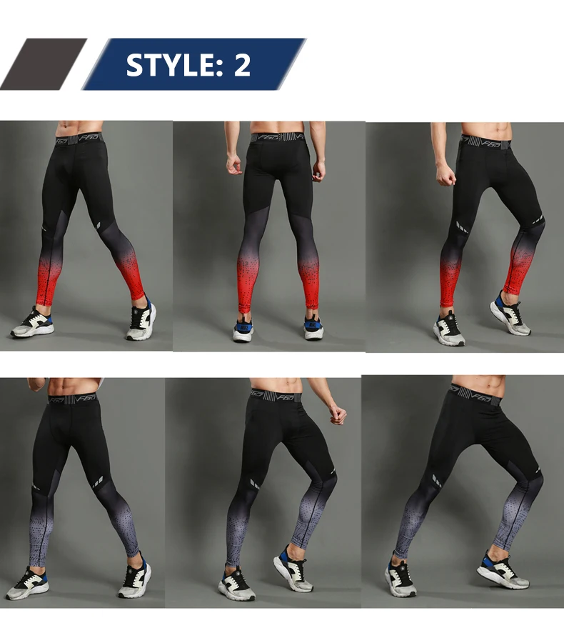 Men's Lycra Leggings Compression Sports Pants Cycling Running Basketball Football Sweatpants Fitness Tights Trousers Rash Guard