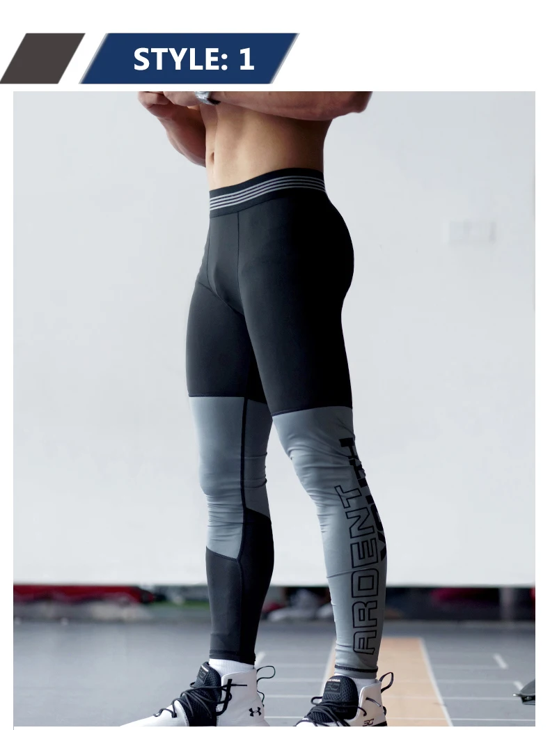 Men's Lycra Leggings Compression Sports Pants Cycling Running Basketball Football Sweatpants Fitness Tights Trousers Rash Guard