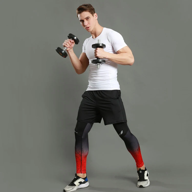 Men's Lycra Leggings Compression Sports Pants Cycling Running Basketball Football Sweatpants Fitness Tights Trousers Rash Guard