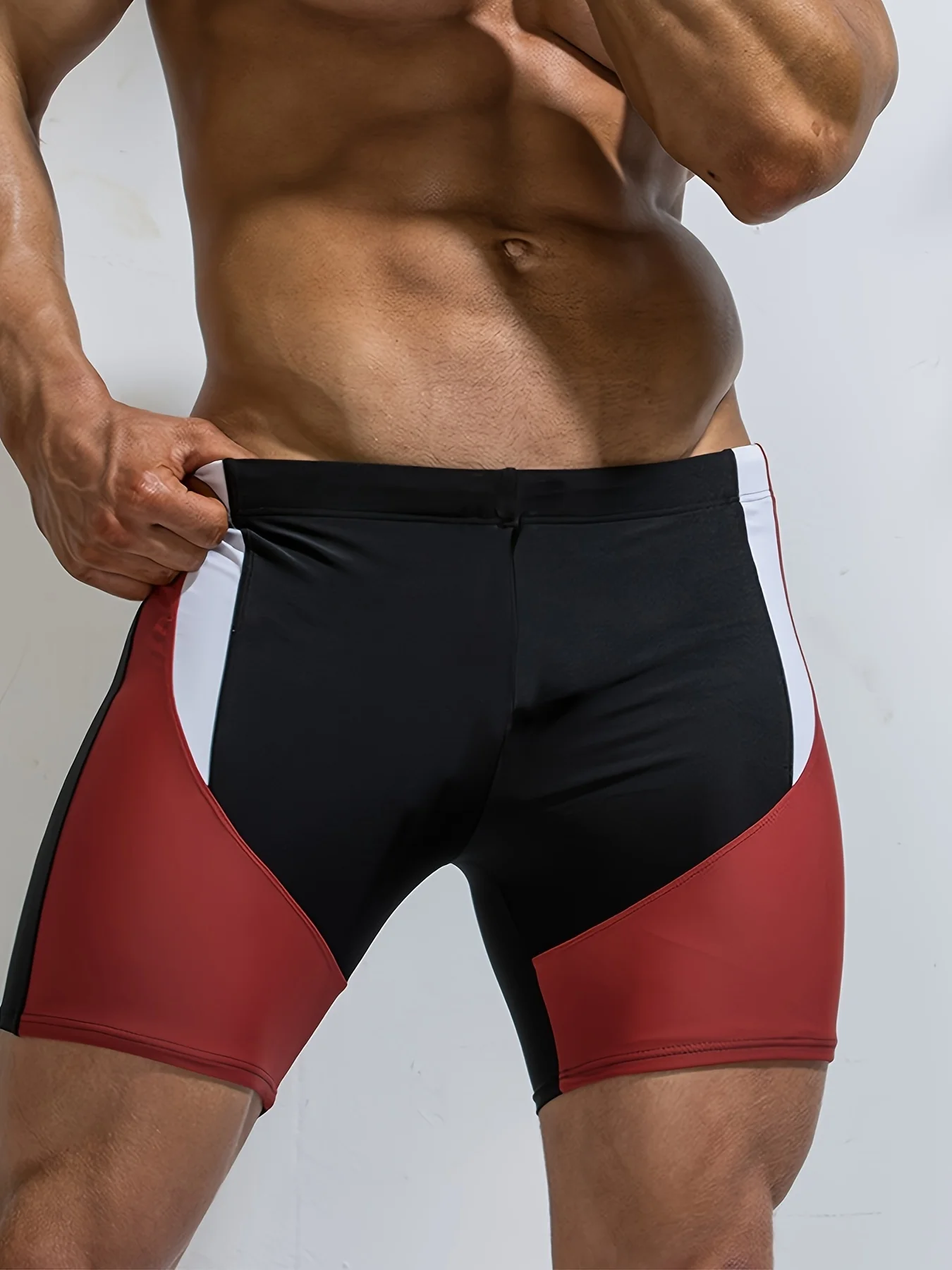 Men's Five Minute Speed Dry Swimming Competitive Splicing Contrasting Swimming Trunks