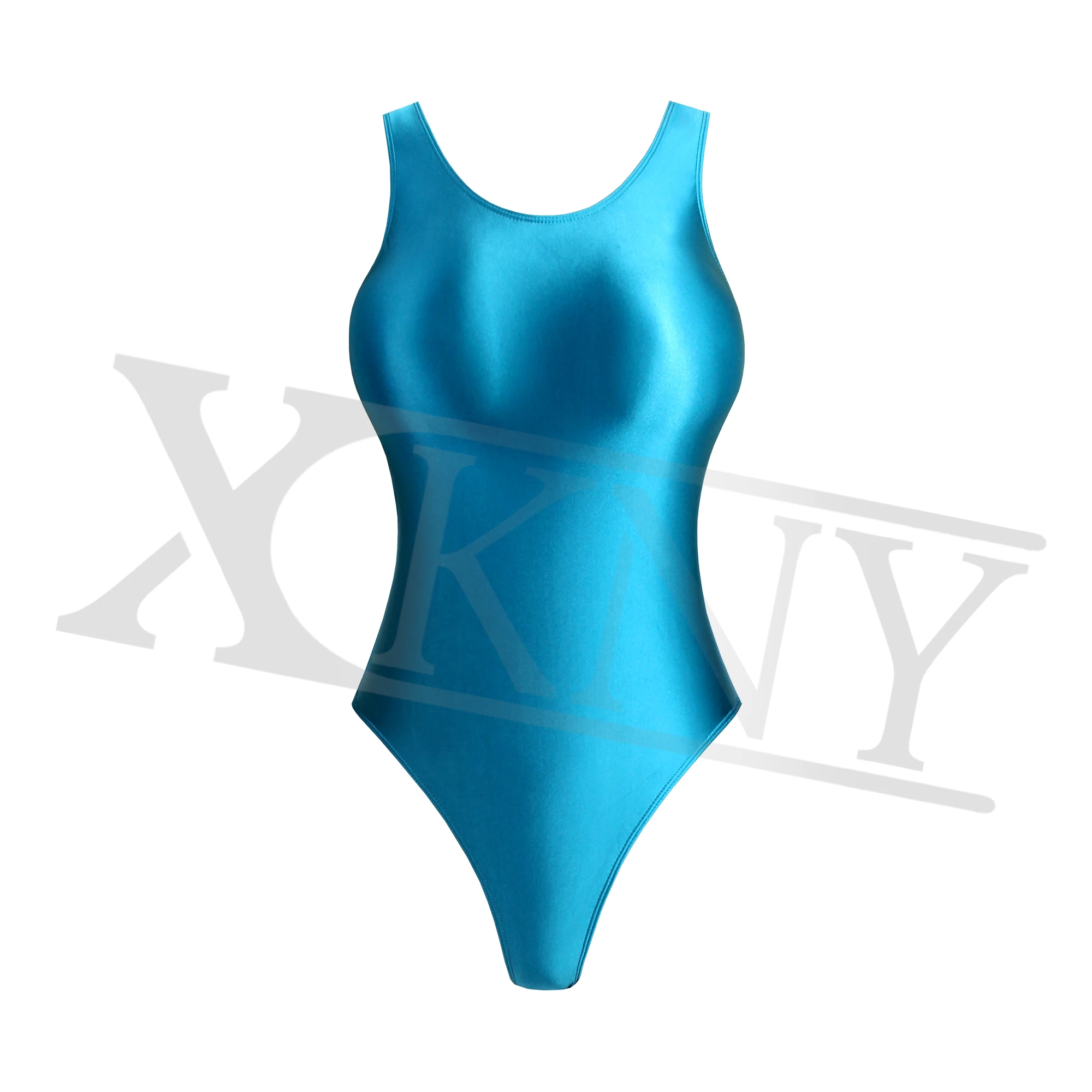 XClocKNYoung satin glossy swimsuit Satin Glossy Leotards One Piece swimsuit Sexy High-Cut Bikini Thong Bodysuit glossy swimsuit