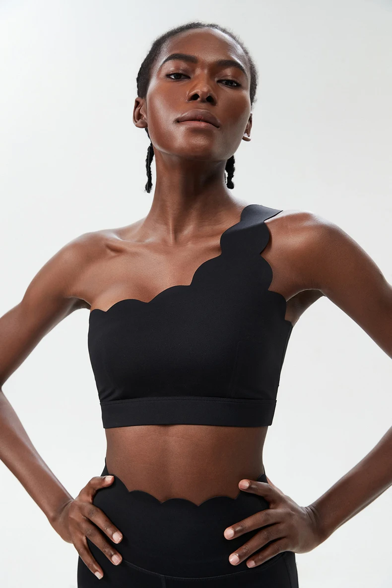 Women Fitness Yoga Bra Sexy Single Strap Sports Underwear Soft Stretcy Gym Running Crop Top Female Breathable Workout Clothes
