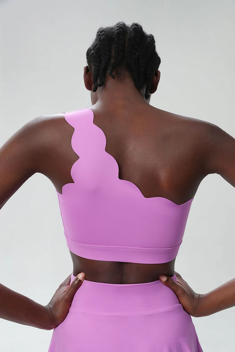 Women Fitness Yoga Bra Sexy Single Strap Sports Underwear Soft Stretcy Gym Running Crop Top Female Breathable Workout Clothes