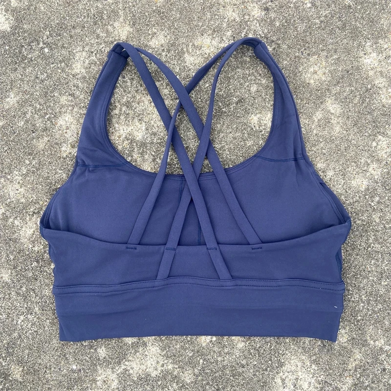 Solid Color Fitness Women Sport Bra Gym Yoga Bra Athletic Cross Tight Top Workout Underwear Chest Pad High Quality Shockproof