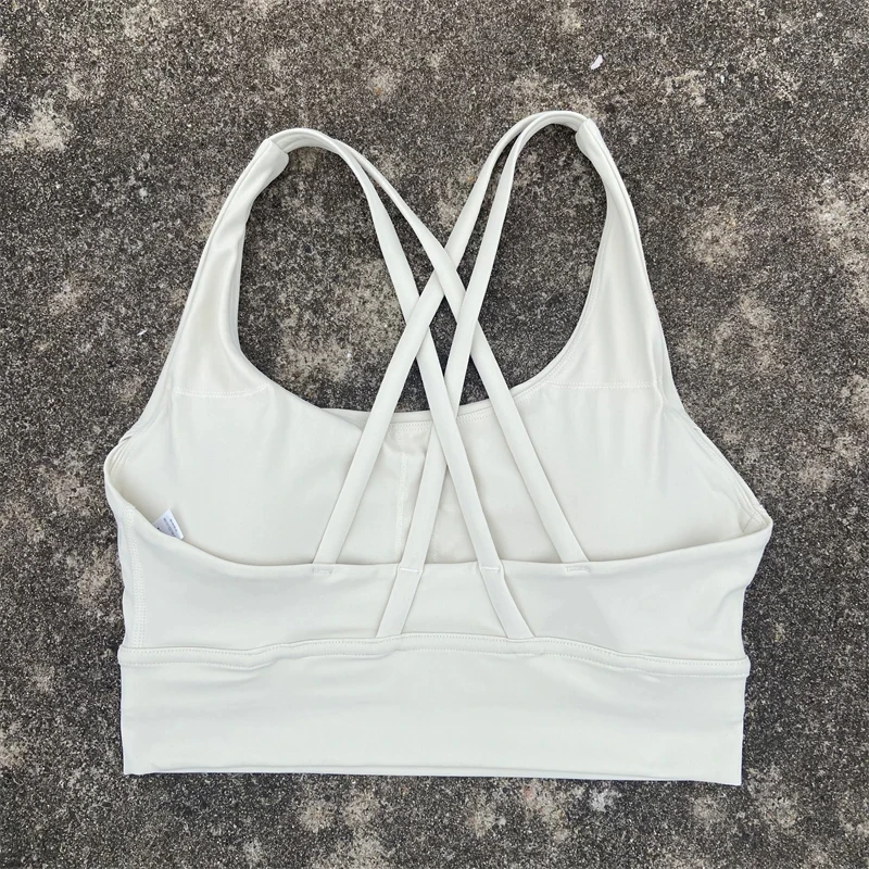 Solid Color Fitness Women Sport Bra Gym Yoga Bra Athletic Cross Tight Top Workout Underwear Chest Pad High Quality Shockproof