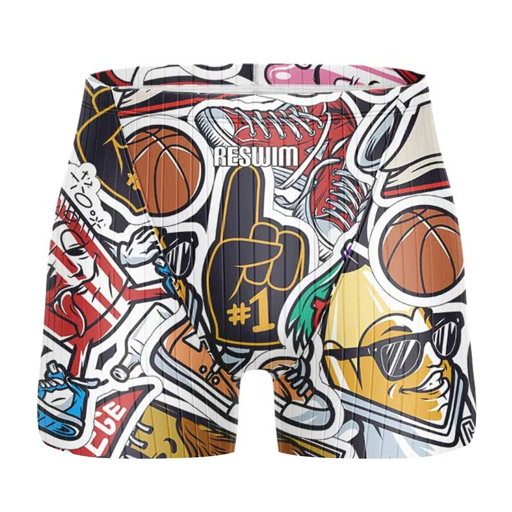 2026 Men's Swim Jammers Swimsuit Shorts Athletic Training Short Swimwear Swimming Trunks Summer Quick Dry Swim Surf Diving Pants