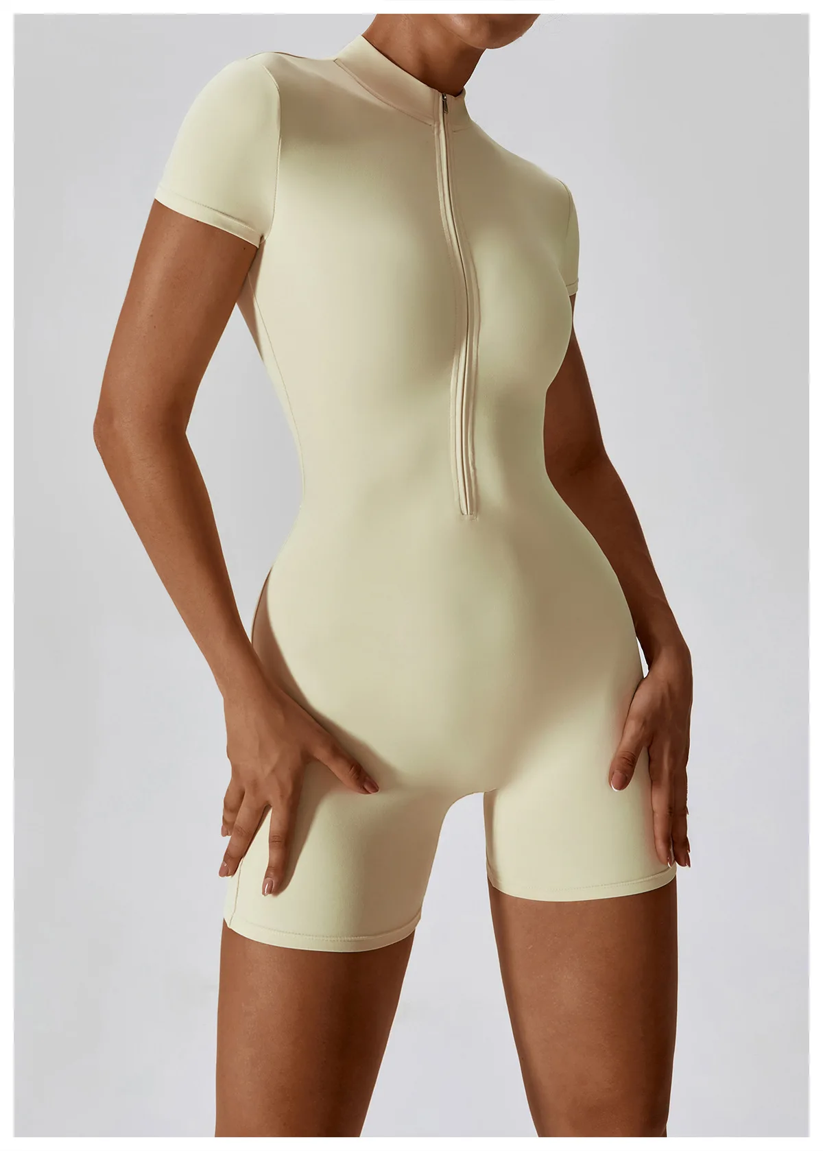 Summer Zipper Jumpsuits Short Sleeve Yoga Bodysuit Women's Yoga Set Gym Tracksuit Push-up Workout Clothes Dance Fitness Bodysuit