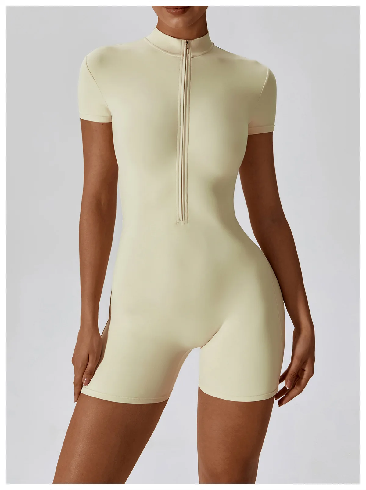 Summer Zipper Jumpsuits Short Sleeve Yoga Bodysuit Women's Yoga Set Gym Tracksuit Push-up Workout Clothes Dance Fitness Bodysuit