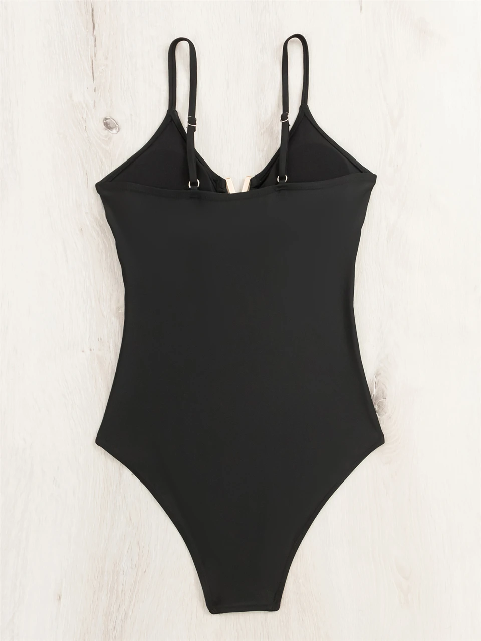 2025 Cut Out Front V Wire Swimsuit One Piece Solid Swimwear Women Sexy Bathers Bathing Swimming Suit Female Padded Beachwear