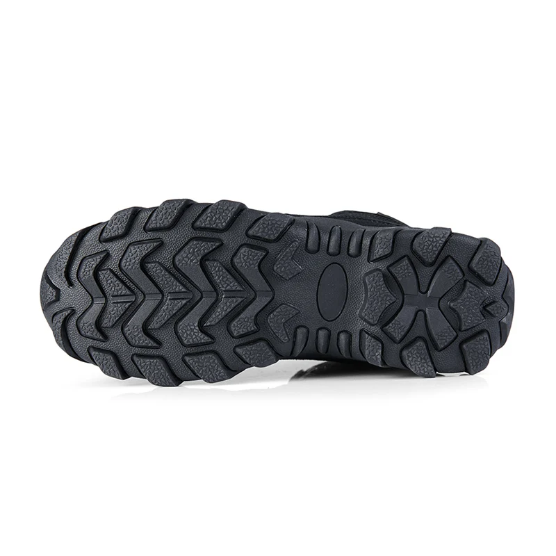 HIKEUP Men's Ankle Boots for Leather Men's Winter Boots Brand Designer Hiking Tactical Shoes Work Safety Sneakers Army