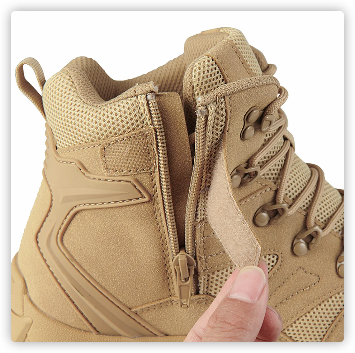 HIKEUP Men's Ankle Boots for Leather Men's Winter Boots Brand Designer Hiking Tactical Shoes Work Safety Sneakers Army