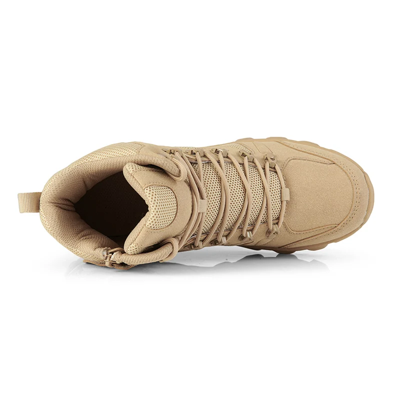 HIKEUP Men's Ankle Boots for Leather Men's Winter Boots Brand Designer Hiking Tactical Shoes Work Safety Sneakers Army