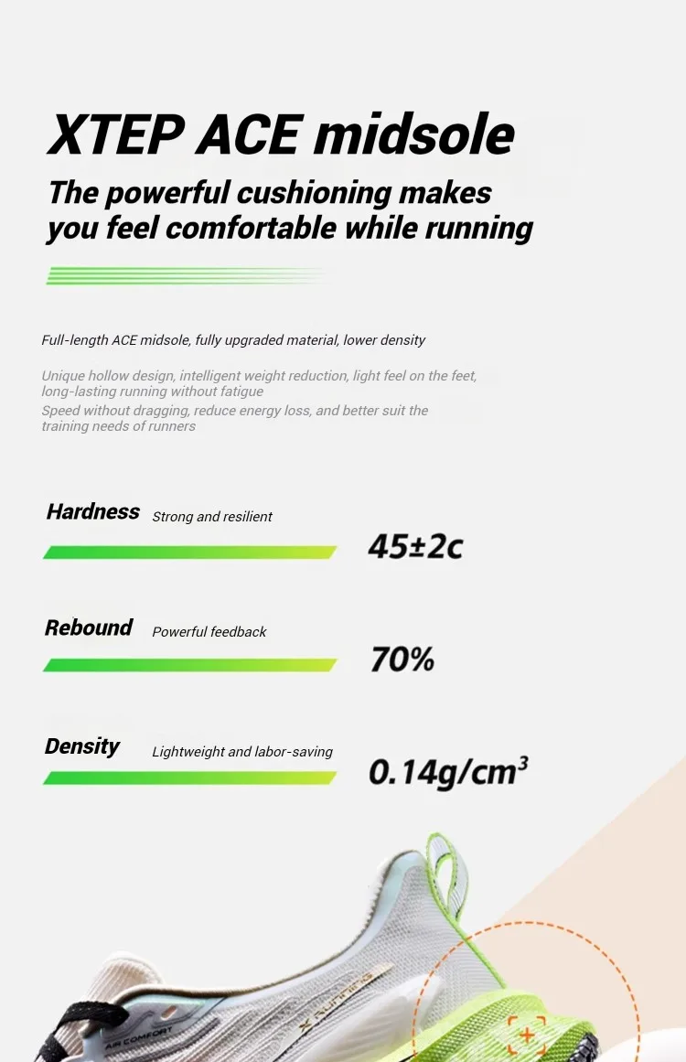Xtep Women Running Shoes 2000km 3.0 2025 Spring Lightweight Cushioned Wear-Resistant Training Jogging Sneakers 875118110034