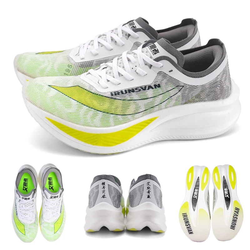 IRUNSVAN Professional Marathon Shoes Men Nylon Carbon Fiber Breathable Ultra Light Race Running Sneakers Unisex