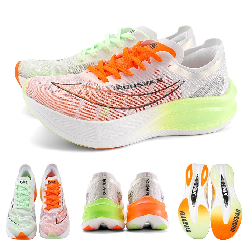 IRUNSVAN Professional Marathon Shoes Men Nylon Carbon Fiber Breathable Ultra Light Race Running Sneakers Unisex