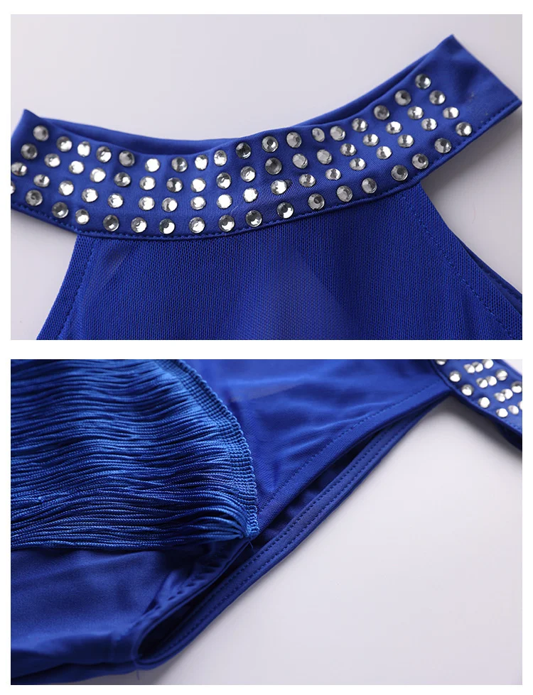 New Ladies Latin Dance Dress Women Black Stage Costumes Tassel Salsa Halter Rumba/Samba Salsa Perform Fitness Dancewear