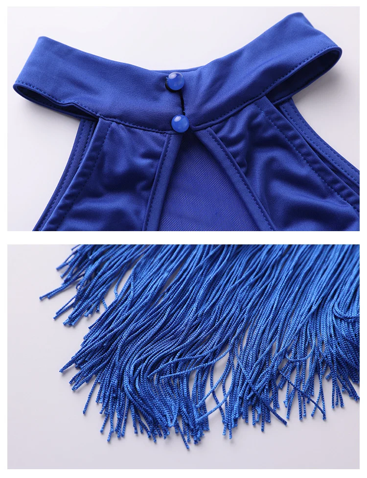 New Ladies Latin Dance Dress Women Black Stage Costumes Tassel Salsa Halter Rumba/Samba Salsa Perform Fitness Dancewear